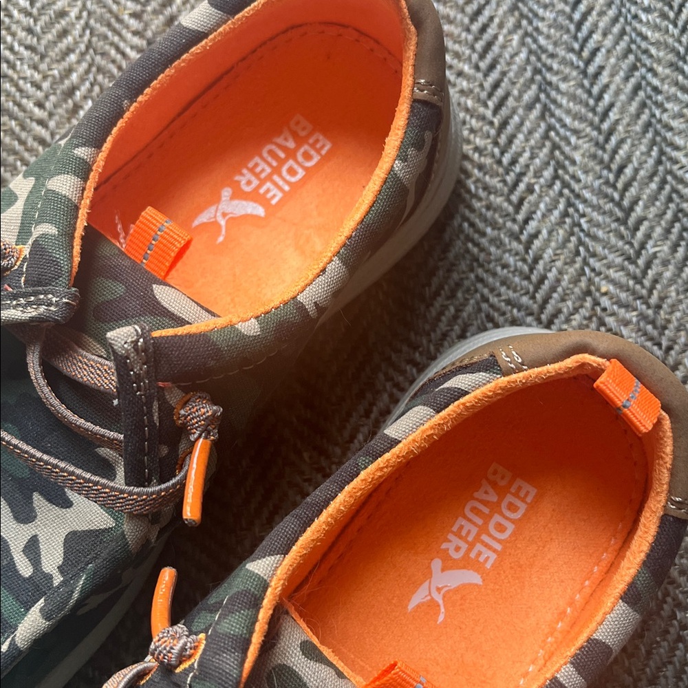 Eddie Bauer Kids Camo Slip-On Sneakers with Orange Liner - Picture 3 of 6